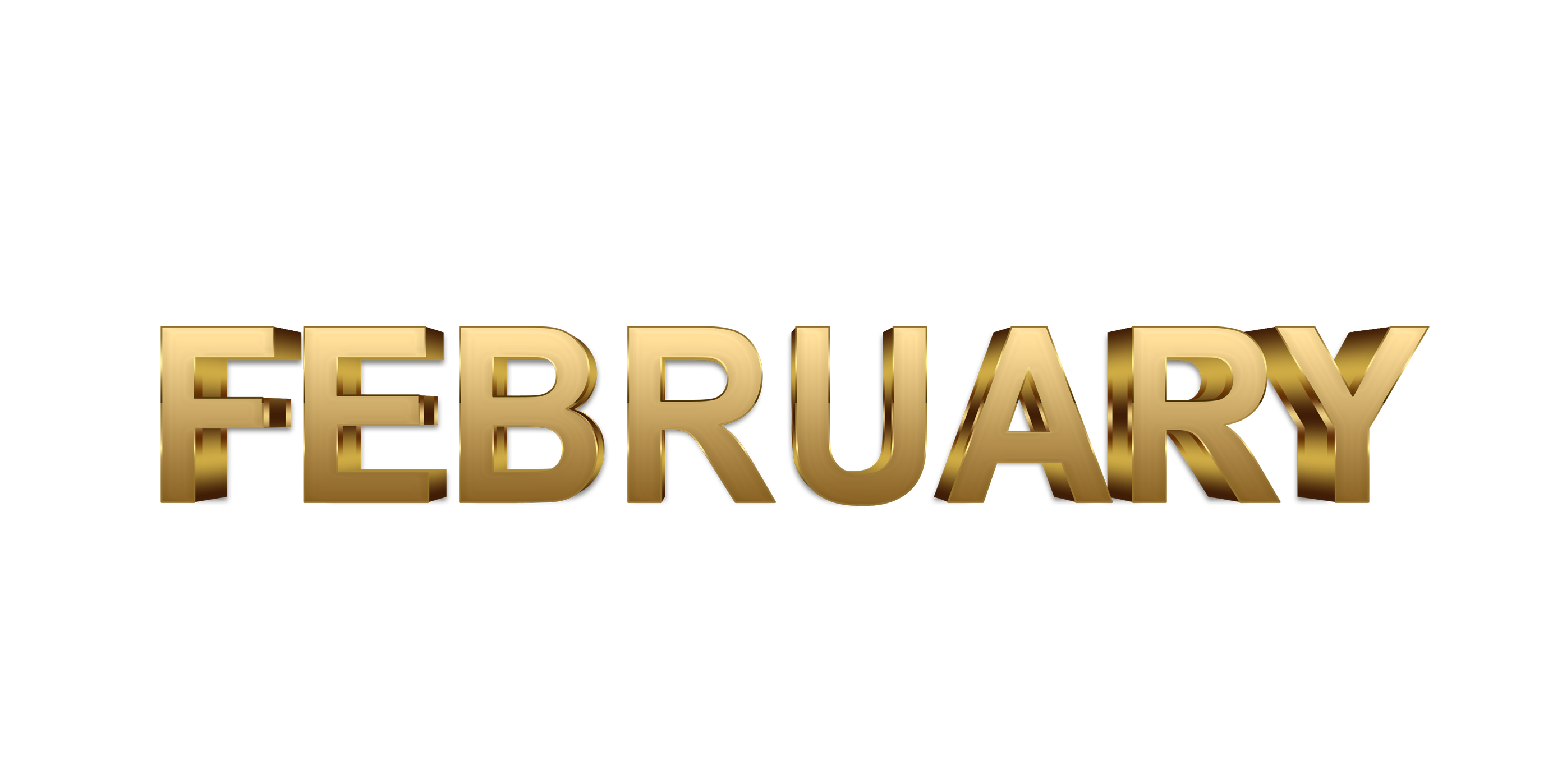 February word png, February png,  word February gold text typography PNG images free